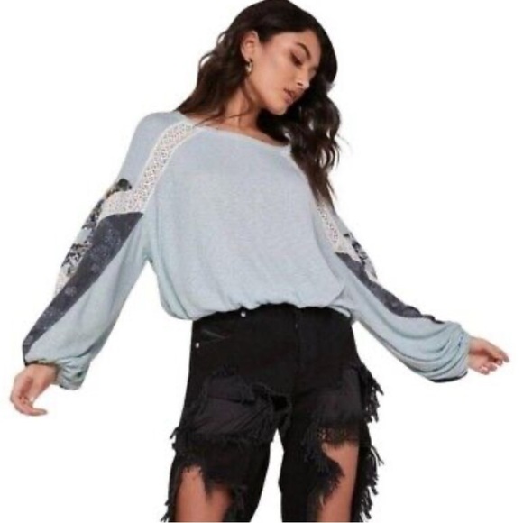 NWOT Free People color splash top in mint - Picture 4 of 11